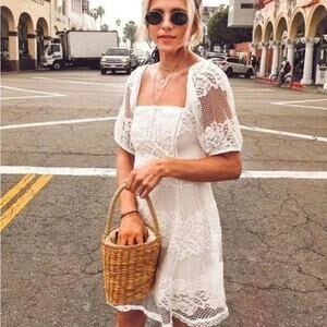 Free People Be Your Baby White Lace Babydoll Dress